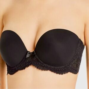 Simone Perele Black Lace Strapless Bra